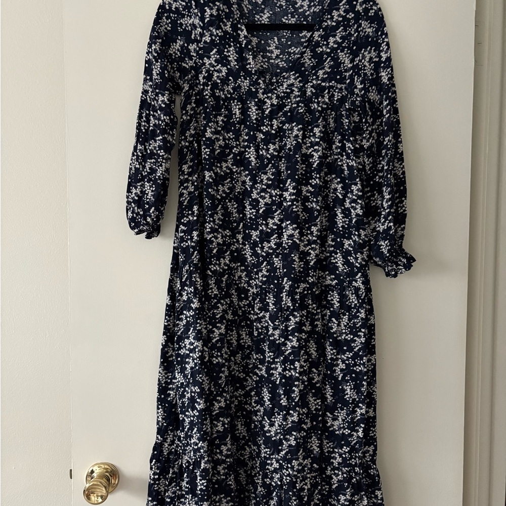 Carly Jean Los Angeles Floral Navy Blue Dress